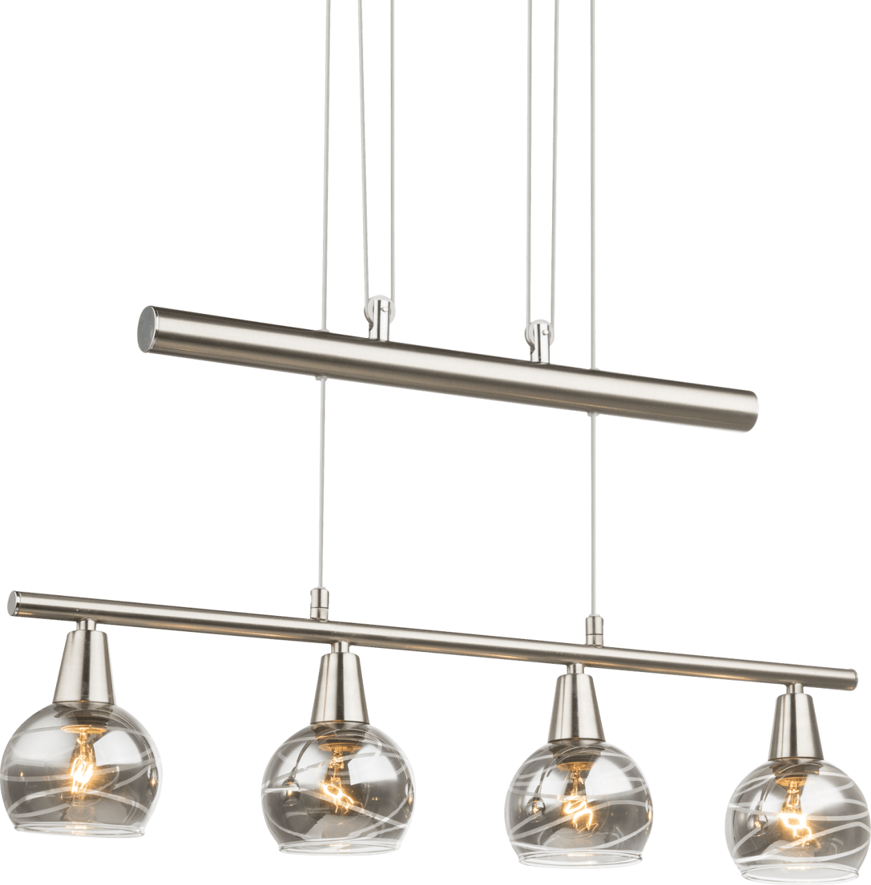Globo Lighting - ROMAN - Hängeleuchte Metall Nickel matt, 4x E14 LED