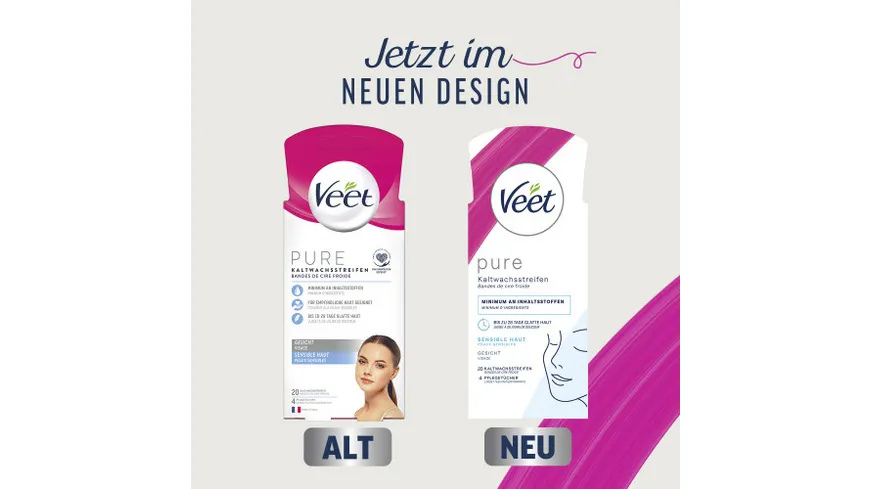 Veet PURE Gesicht Kaltwachsstreifen Sensible Haut