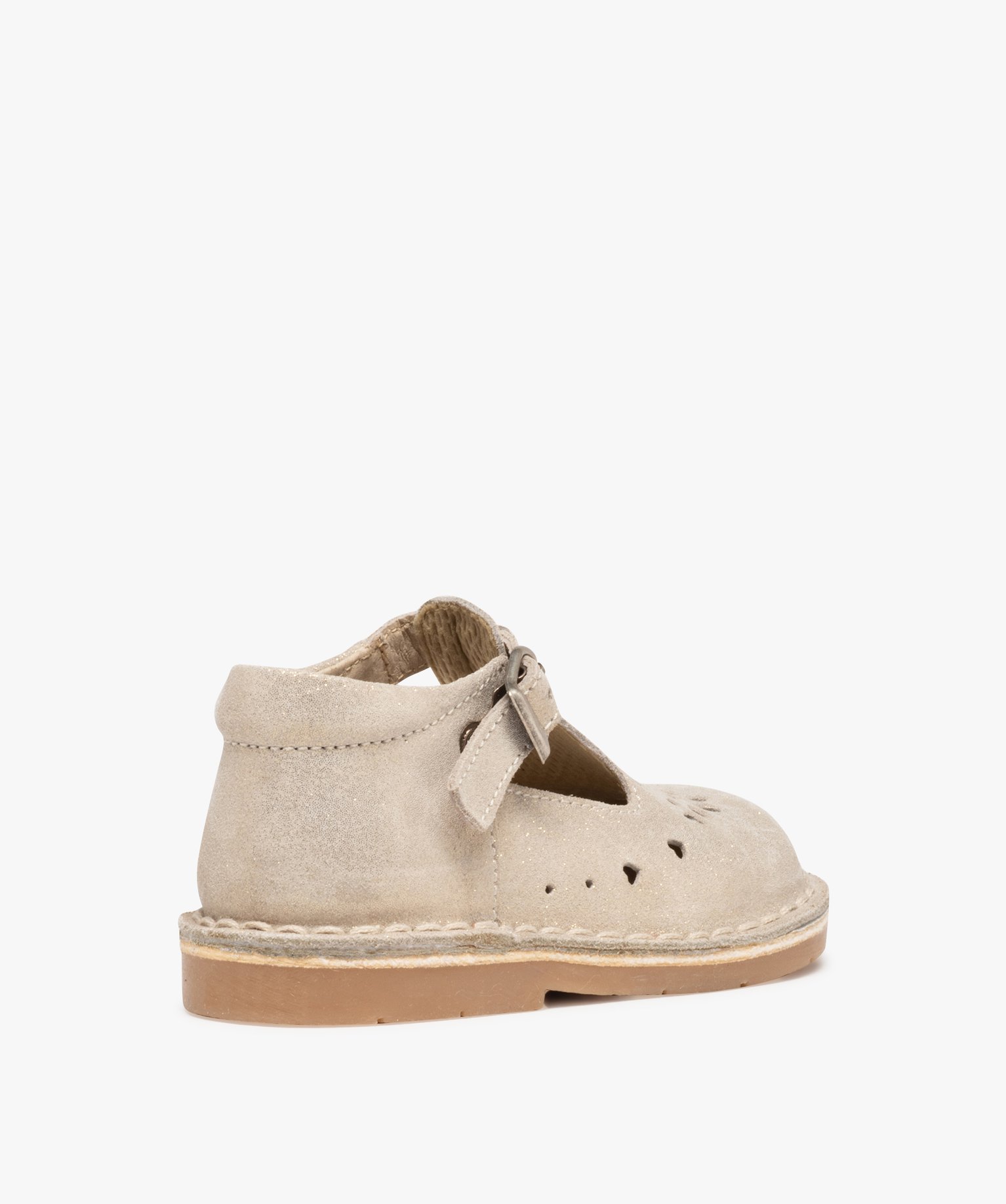 Babies bébé fille dessus cuir uni motifs perforés or | GEMO