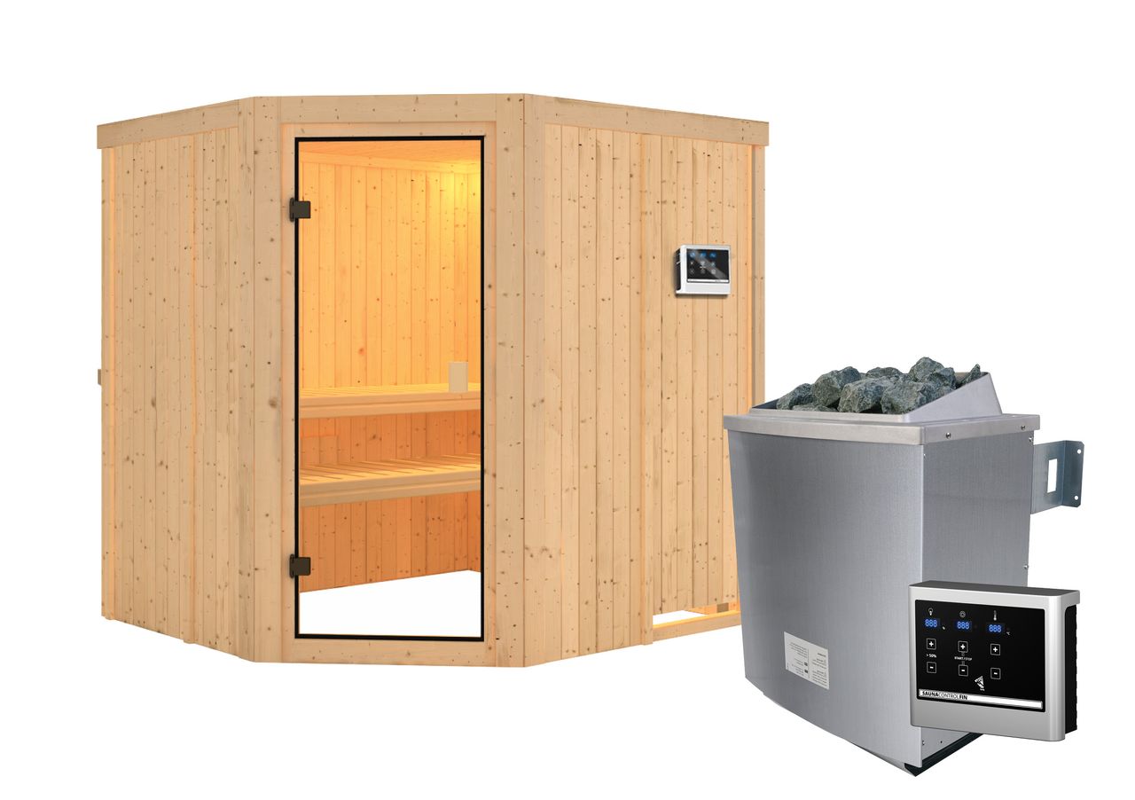 Karibu Sauna Dambach Eckeinstieg Finnisch