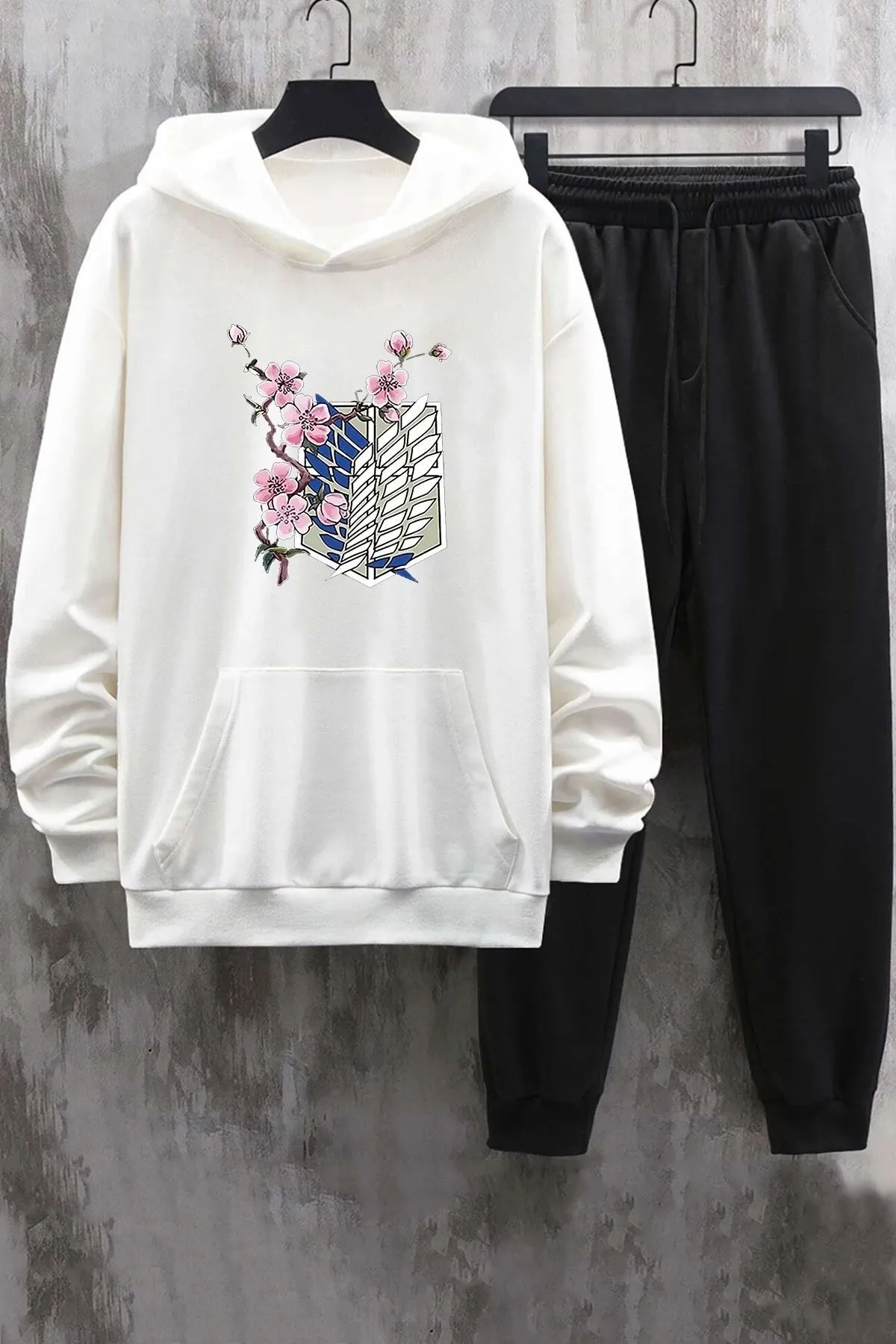 uyguntarz  Unisex-Blumen-Trainingsanzug-Set