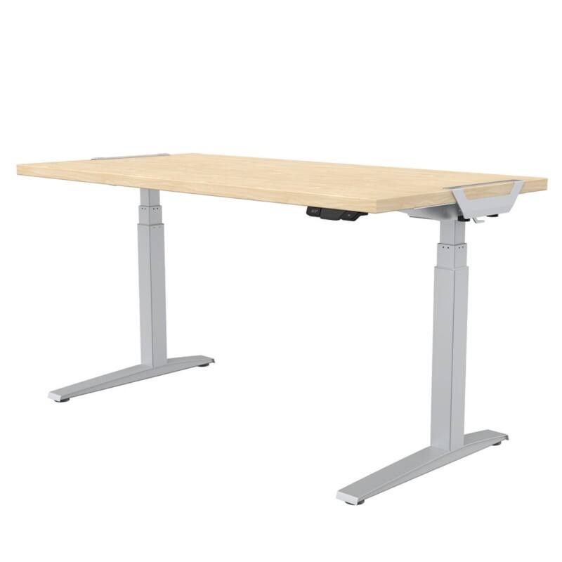 Fellowes Levado Elektrisch Höhenverstellbar Sitz-Stehschreibtisch Rechteckig Ahorn T-Fuß 1.829 (B) x 698 (T) x 1.257 (H) mm MDF (Mitteldichte Faserplatte), PVC (Polyvinylchlorid), Stahl