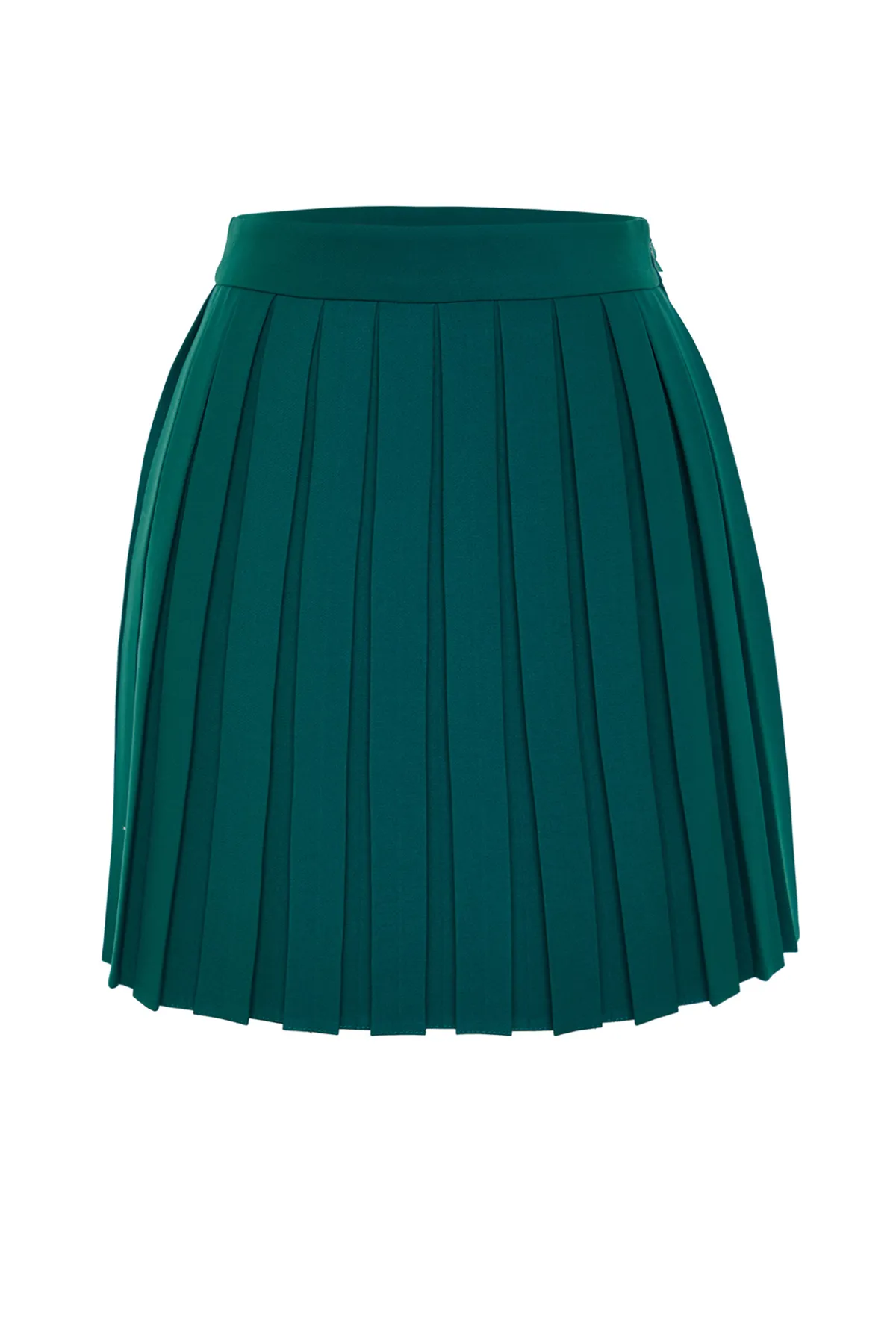 Trendyol Collection  Smaragdgrüner gewebter Minirock – Faltendetail, TWOAW21ET0111