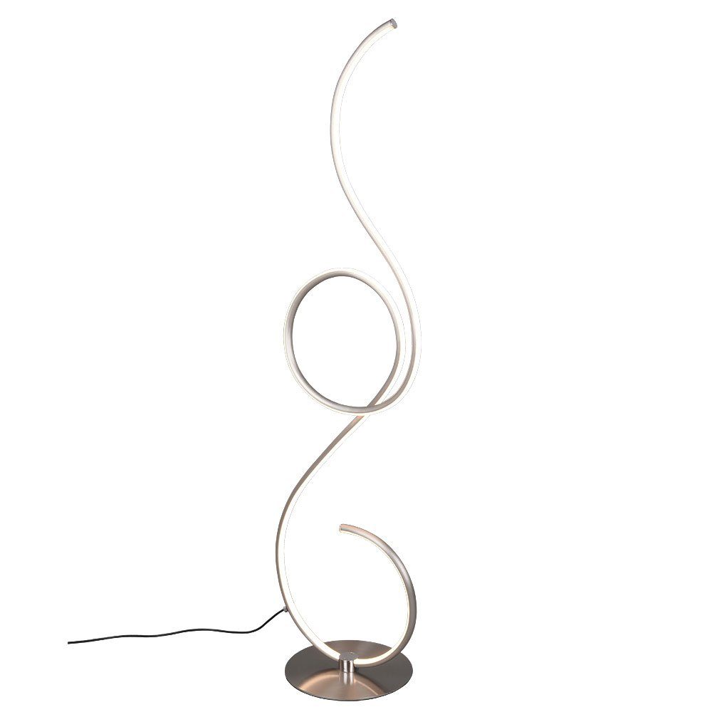 etc-shop LED Stehlampe, LED-Leuchtmittel fest verbaut, Kaltweiß, Warmweiß, Neutralweiß, Tageslichtweiß, LED Standleuchte dimmbar Designer Stehlampe silber