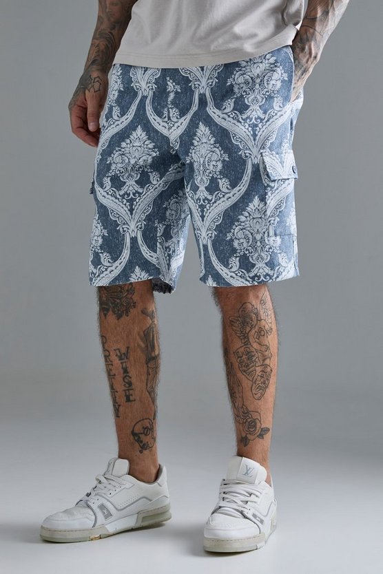 Tall strukturierte Cargo-Shorts