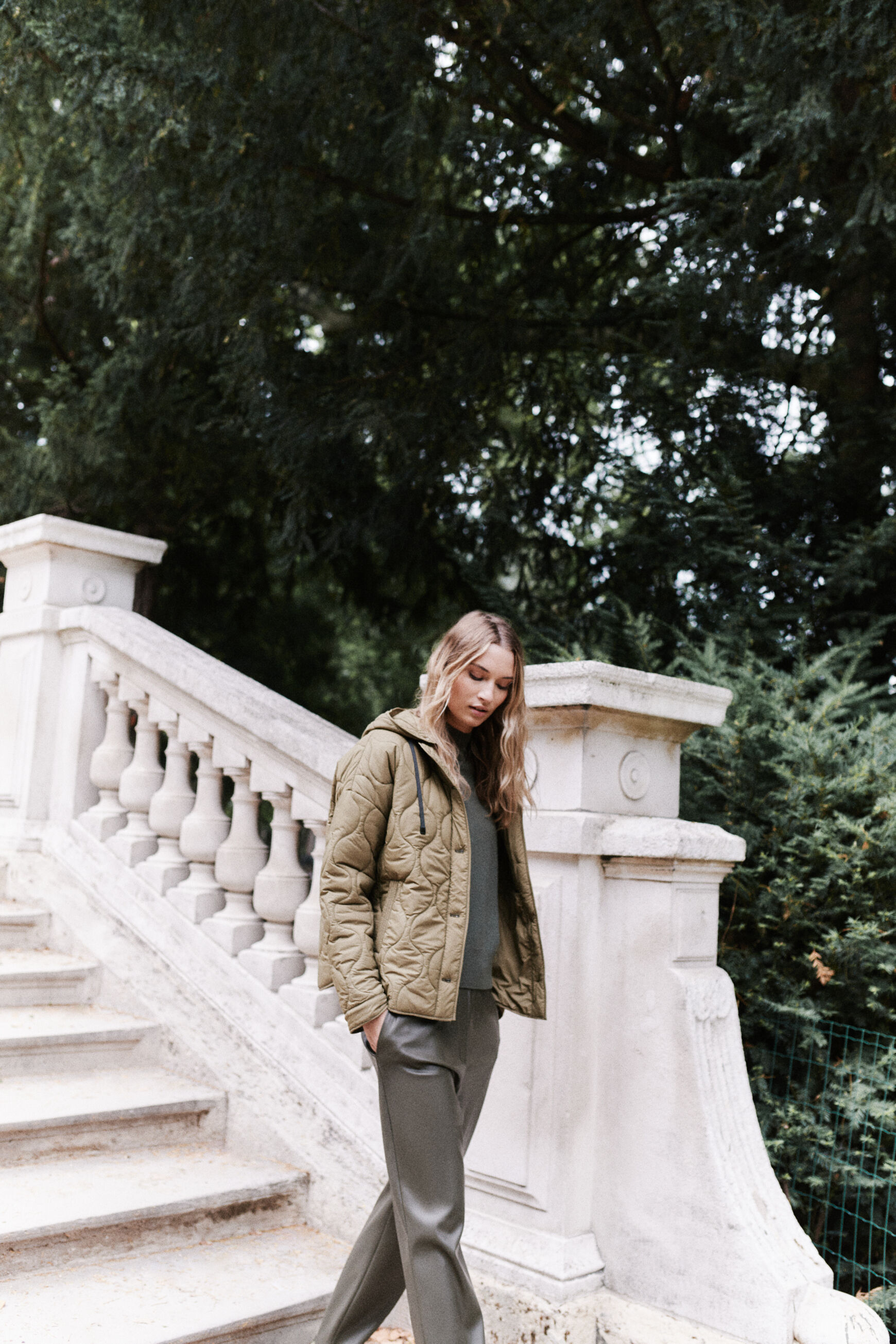 pantalon nathan vert kaki femme