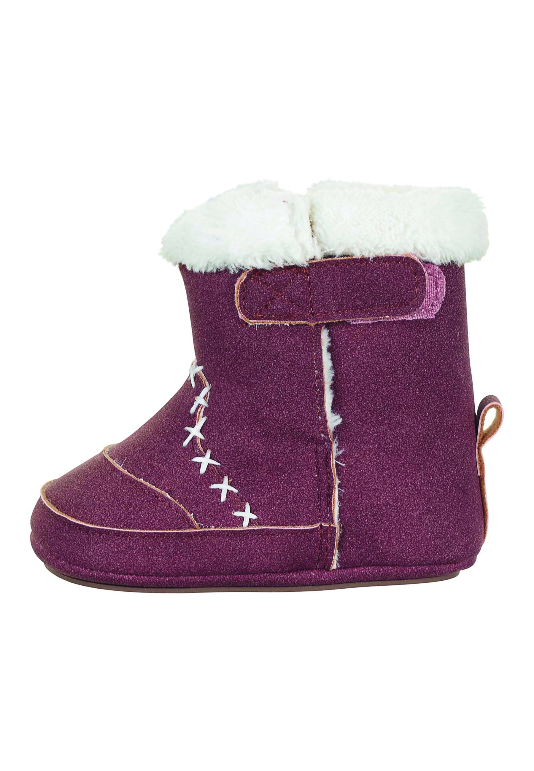 Baby-Stiefel aus Kunstleder uni, rutschfeste Sohle