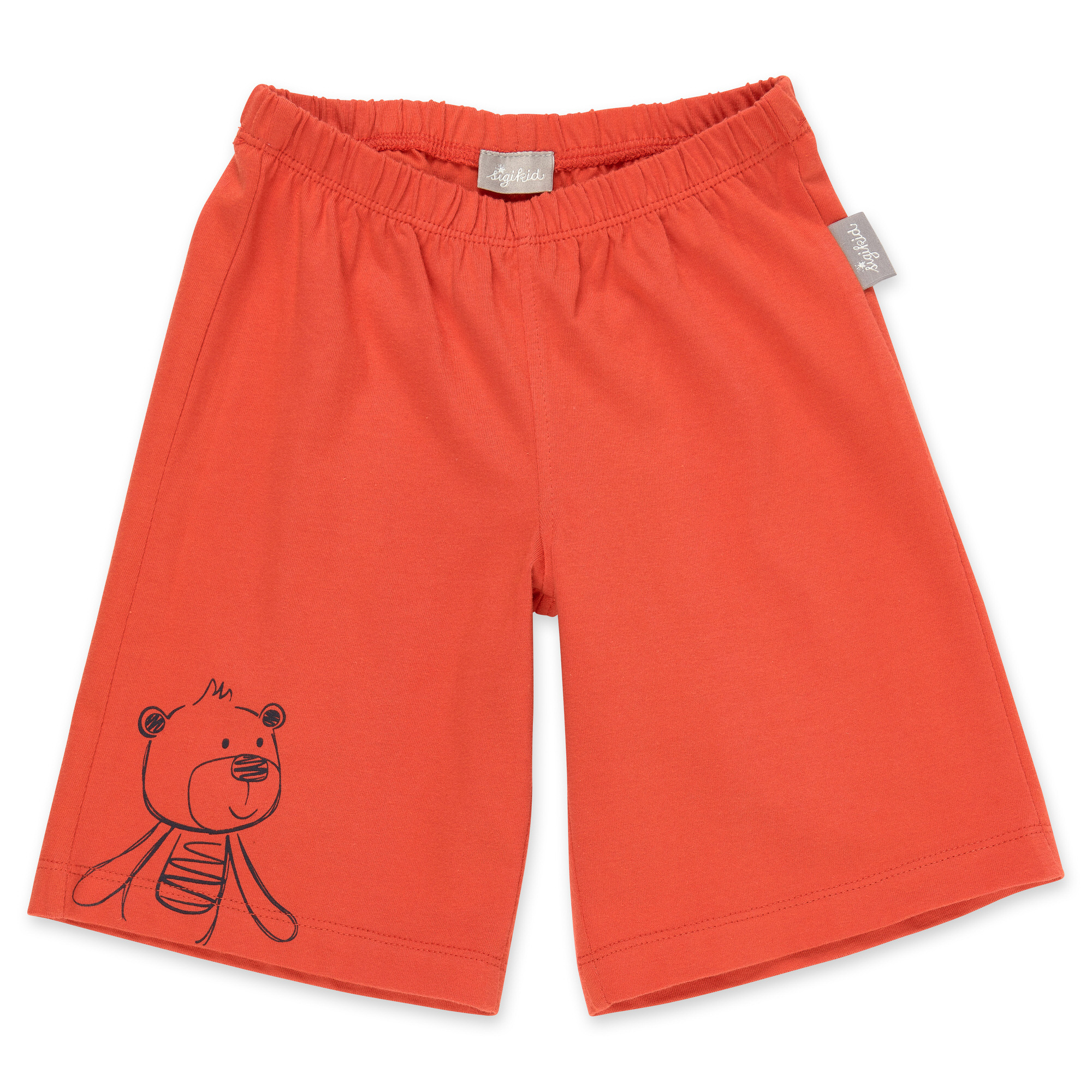 Kurzer Kinder Sommer Schlafanzug Bär, rot und schwarz-we