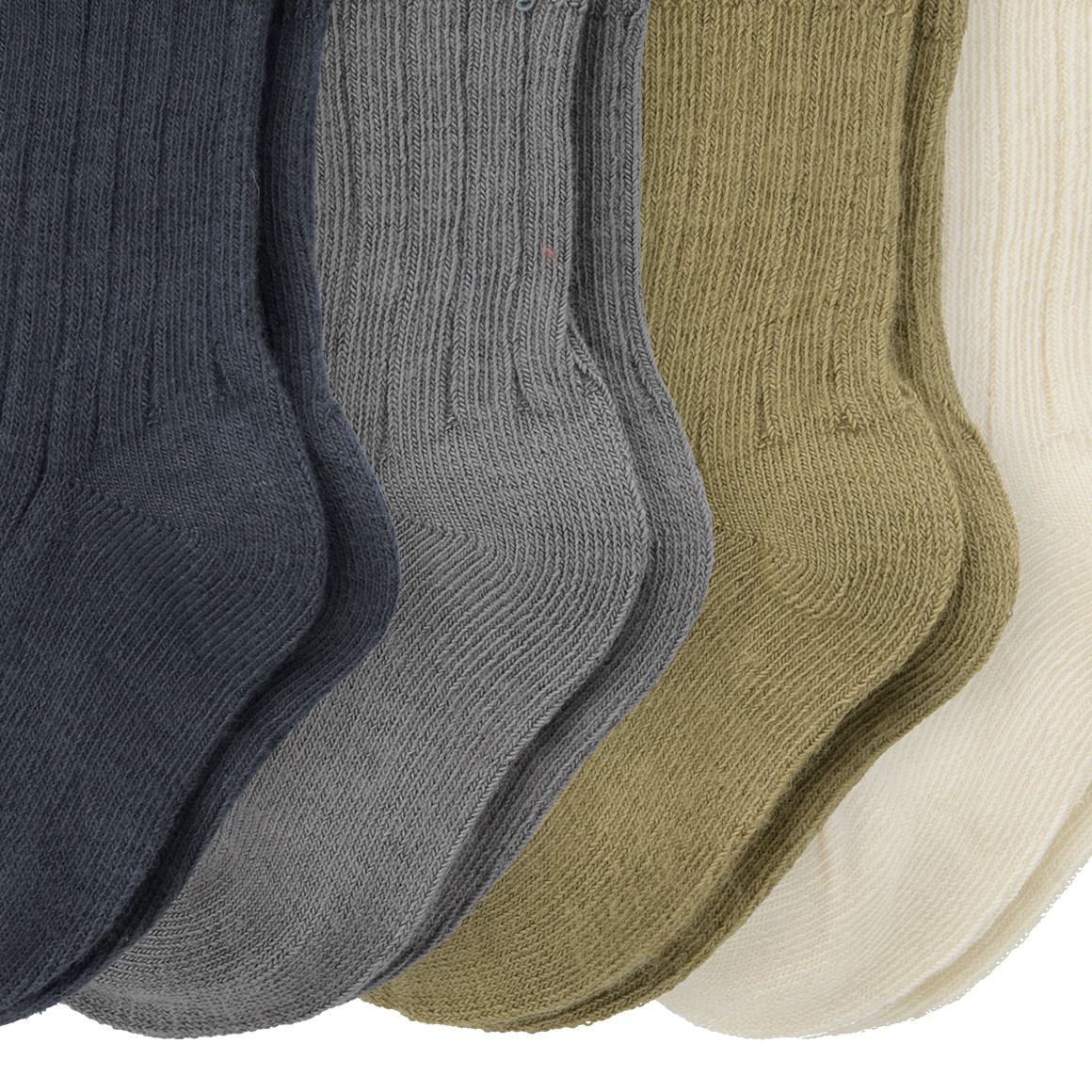 4 Paar Baby Socken mit Rippstruktur