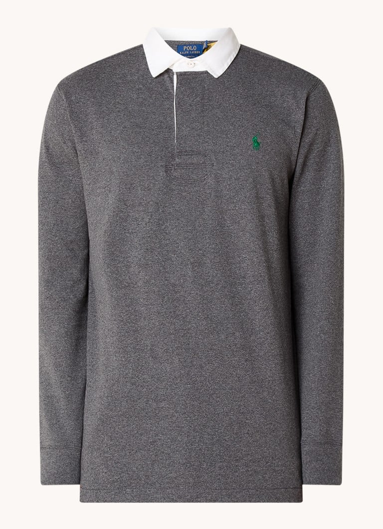 Tricou polo cu mânecă lungă din bumbac, de la Ralph Lauren, cu croială slim fit
