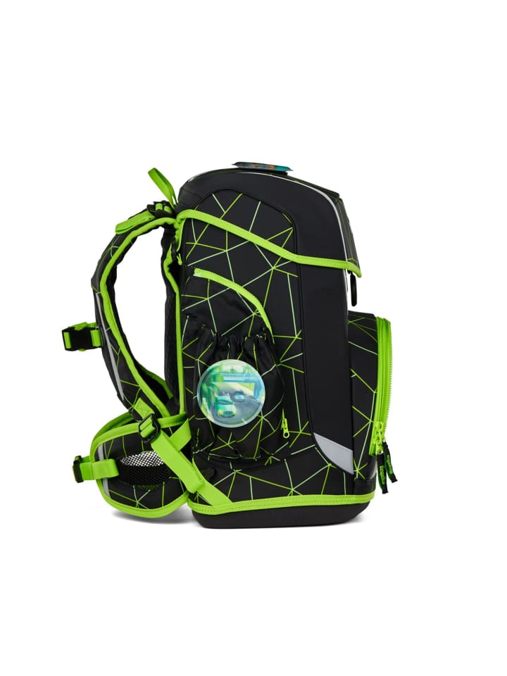Ergobag Grundschulranzen-Set CUBO LIGHT CyBär Race 6-tlg. in Schwarz/Grün günstig kaufen onesize