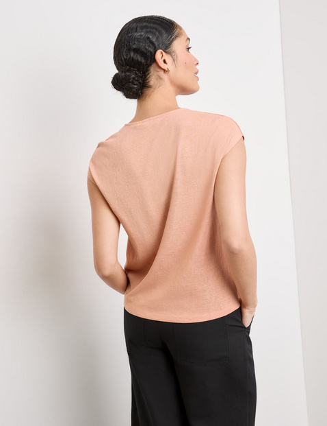 Kurzarmshirt mit Faltendetail