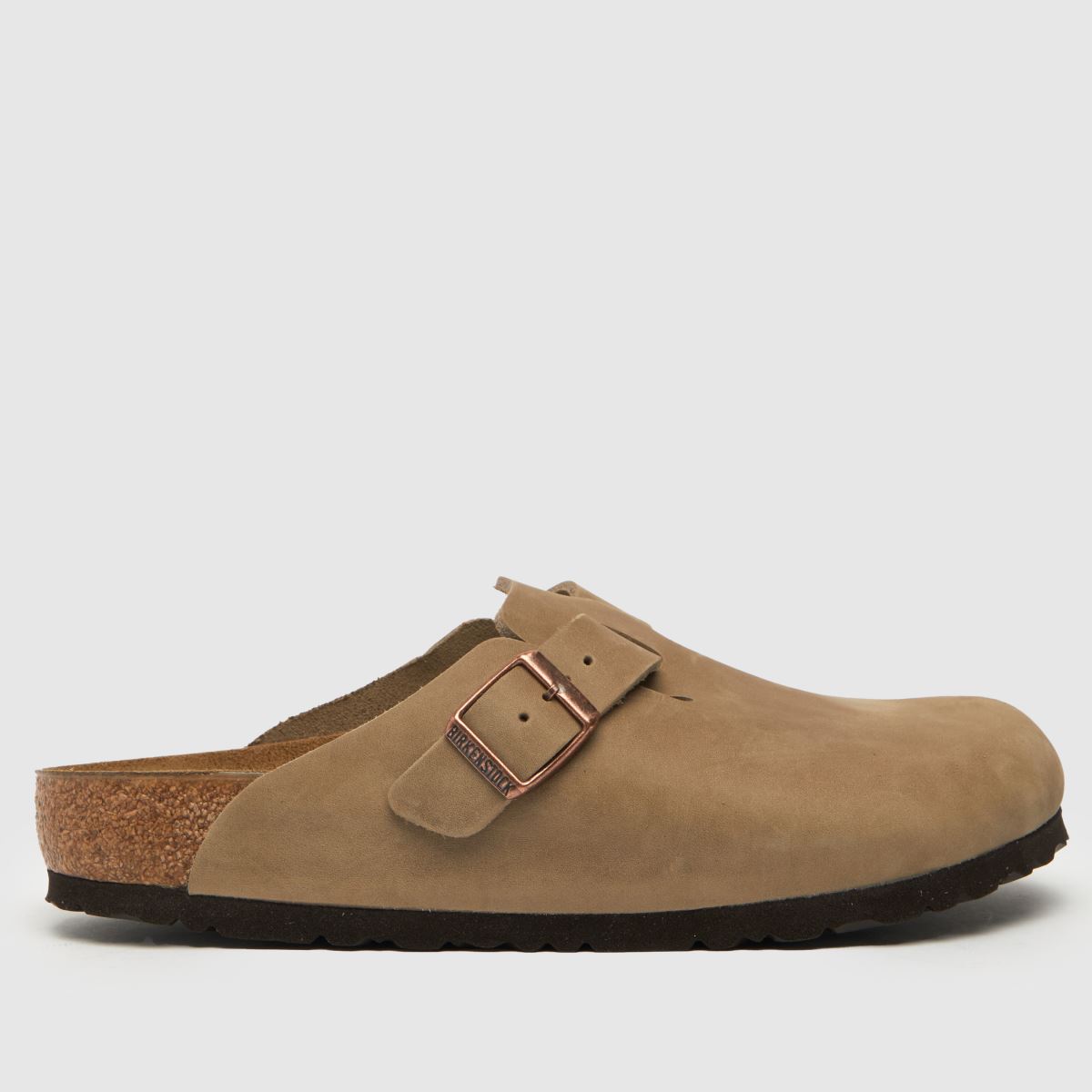 Sandali na nogah z naramnicami BIRKENSTOCK Boston v tobačno rjavi barvi