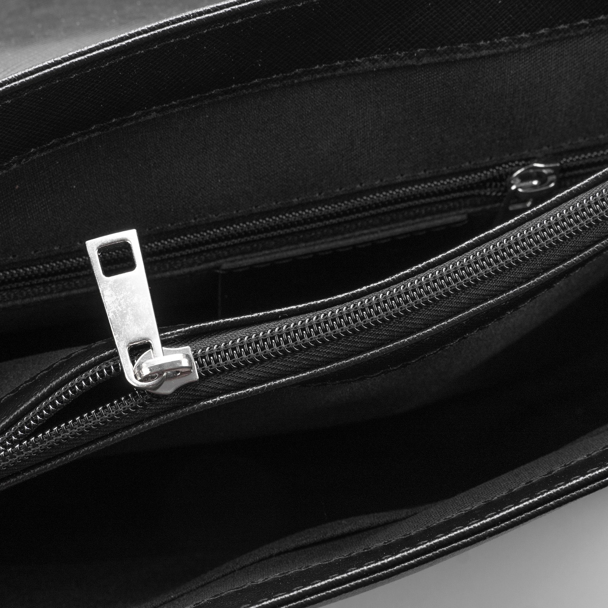 So Milano Aktentasche VIAGGI, Made in Italy, Leder, Schwarz, Magnetverschluss