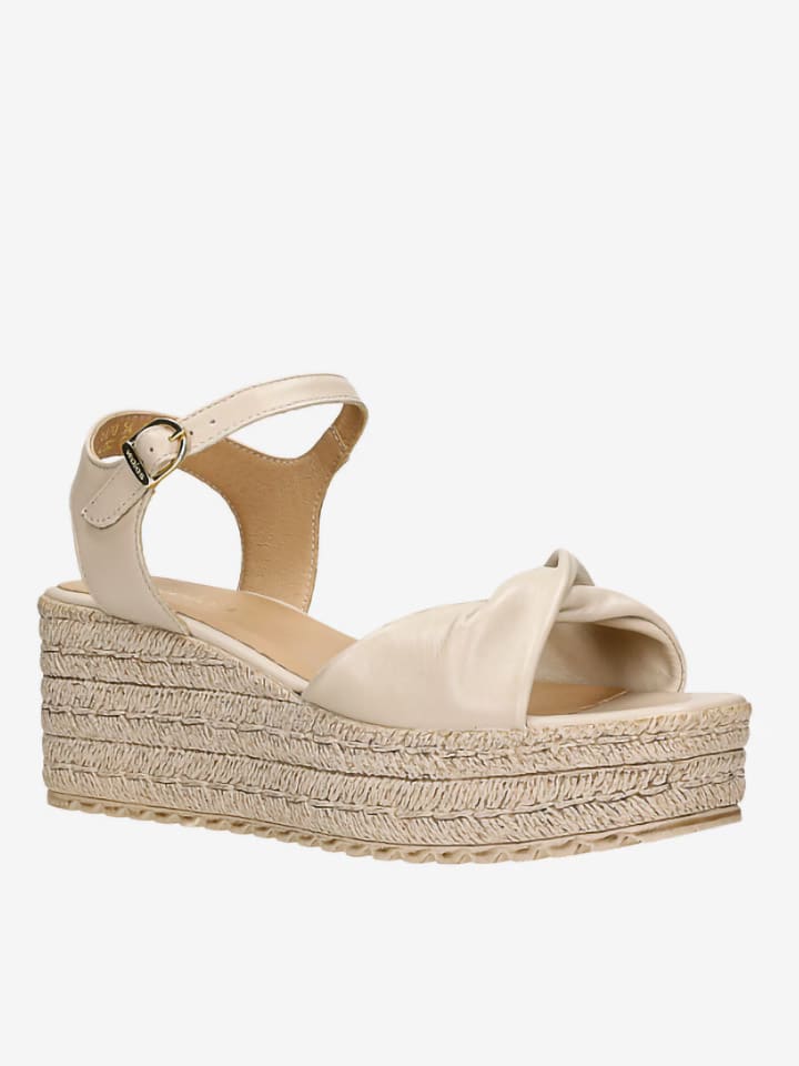 Wojas Leder-Keilsandaletten in Beige günstig kaufen