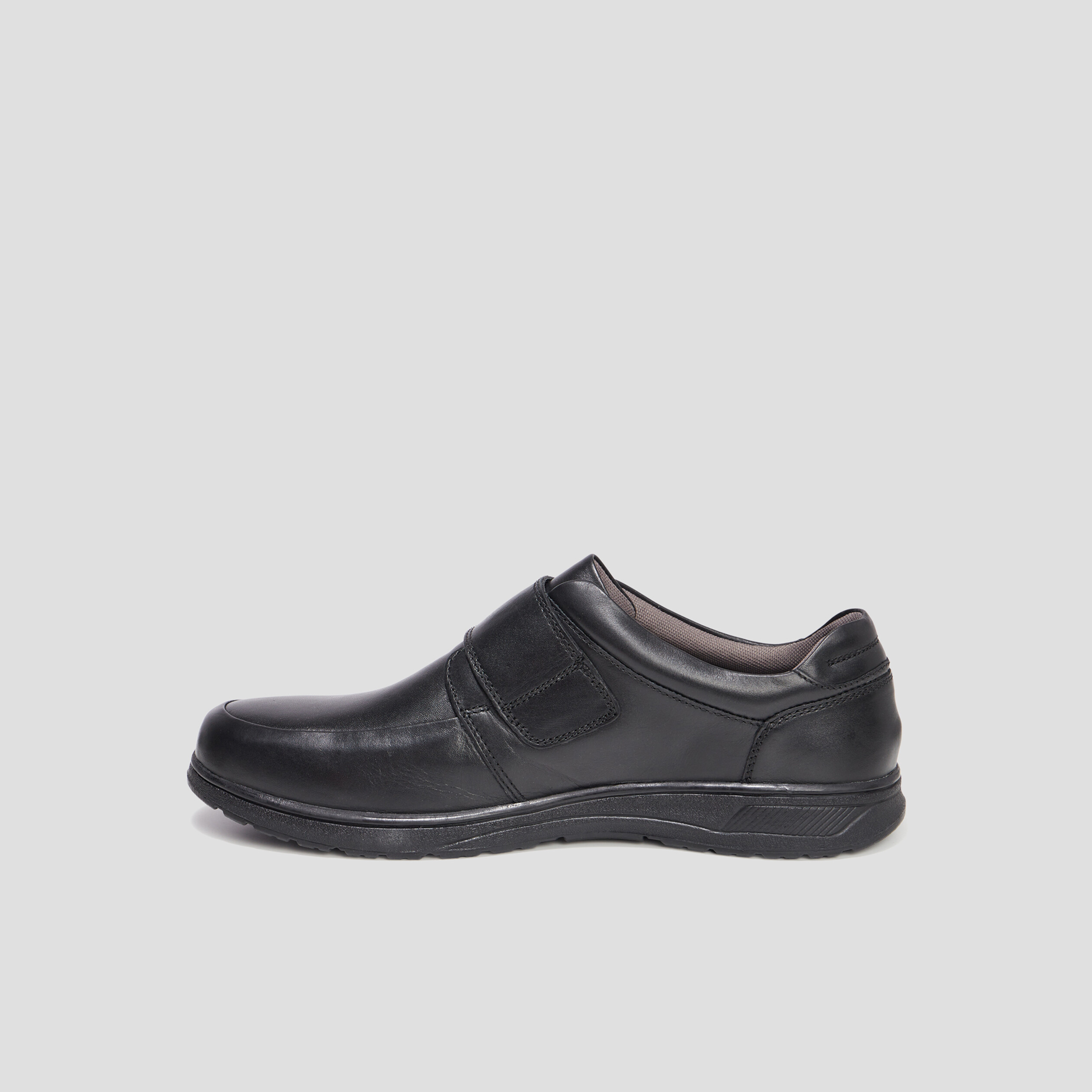 Derbies à scratch en cuir Walking Damone noir homme | La Halle
