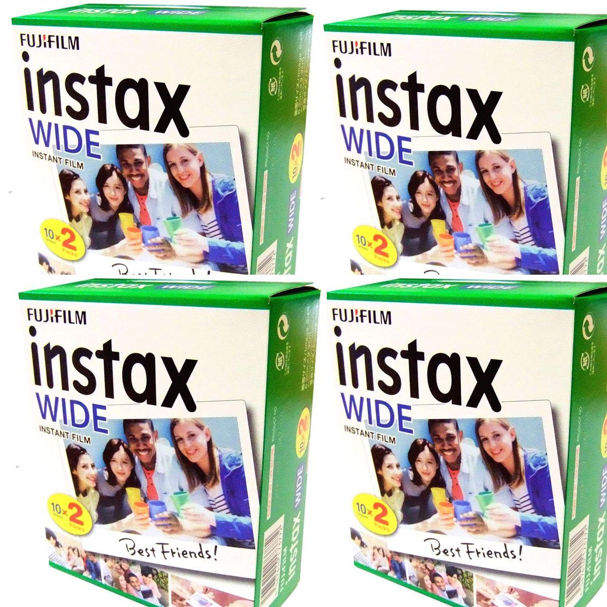 FUJIFILM 4x Fuji Instax Wide Film Doppelpack für Sofortbildkamera
