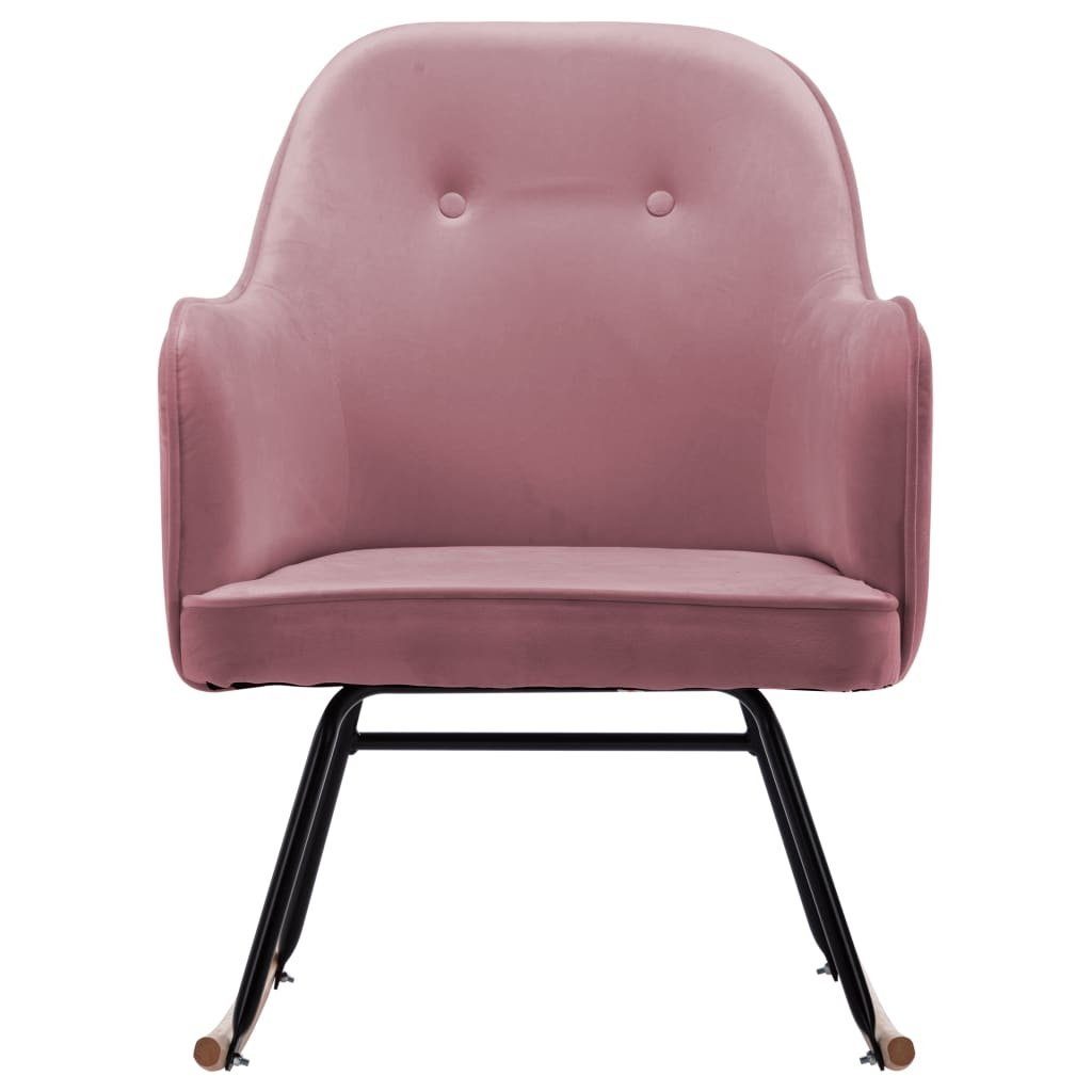 möbelando Schaukelstuhl Aletshausen (B/H/T: 60x84x74 cm), aus Samt in Rosa