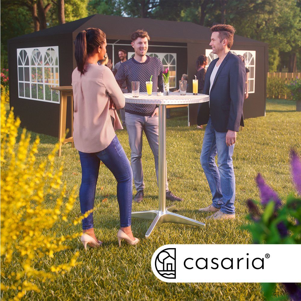 Casaria Stehtisch (1-St), Klappbar Höhenverstellbar 70cm / 115cm Hoch Alu Rund Ø60cm Wetterfest