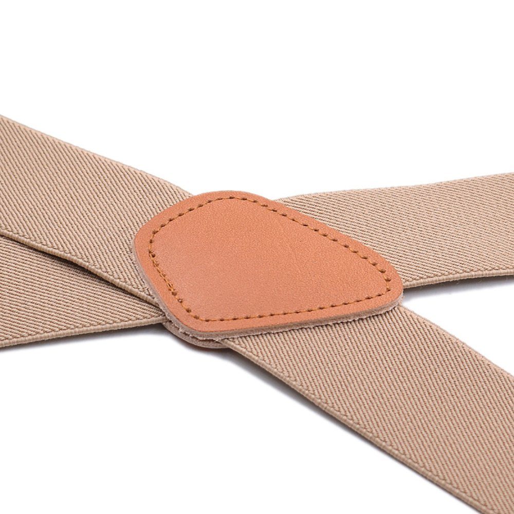 SCOBELT Hosenträger Herren Klassische Hohe Elastizität (X-Back Strapse, Mit Lederknopf End Und Strap)