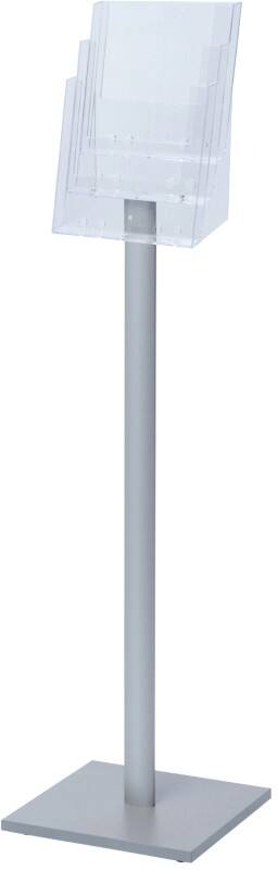 SHOWDOWN DIN A4 Broschürenständer Silber 330 (B) x 330 (T) x 1.165 (H) mm