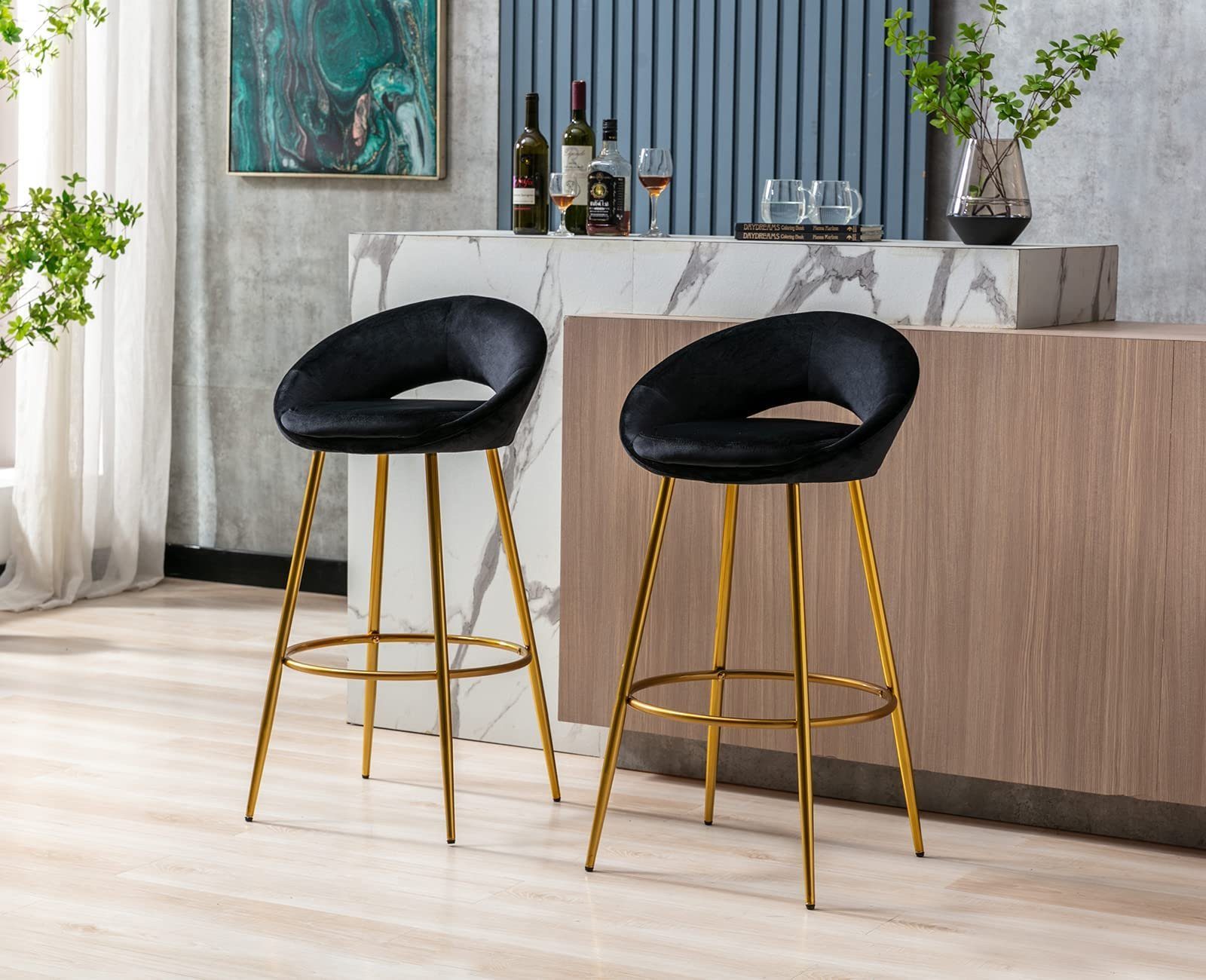 WAHSON OFFICE CHAIRS Barhocker Samt Barhocker Küchenstühle Thekenstühle