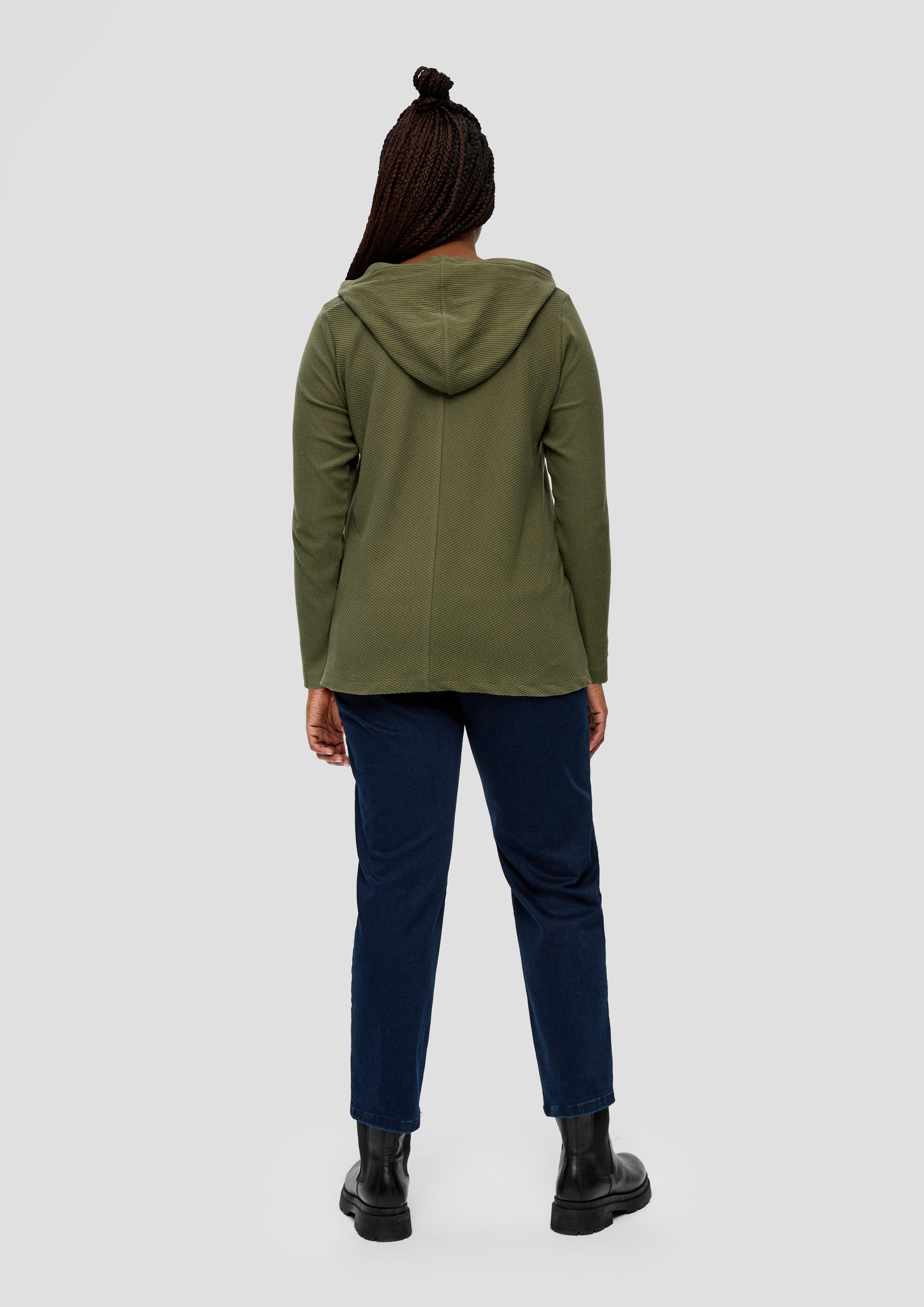 Weiches Kapuzenshirt in Rippstruktur  2135937-7810