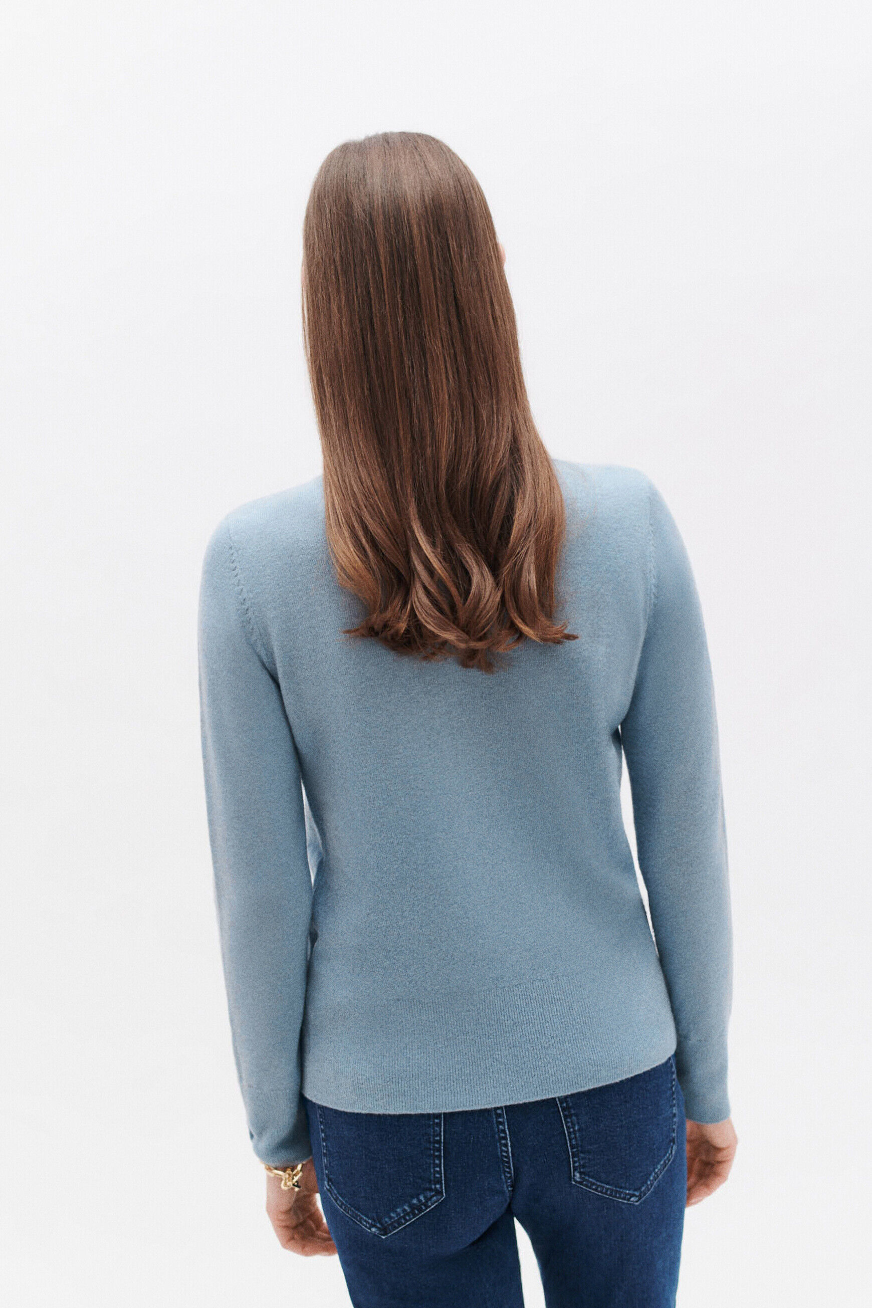 Pull maoni bleu ciel femme