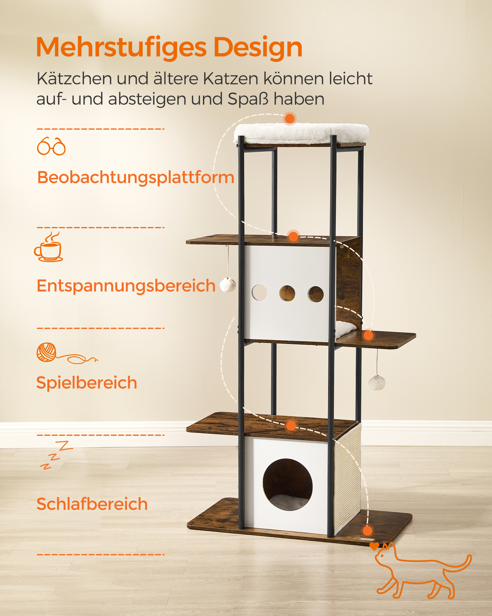 FEANDREA Kratzbäume FEANDREA  Kratzbaum modern Katzenturm