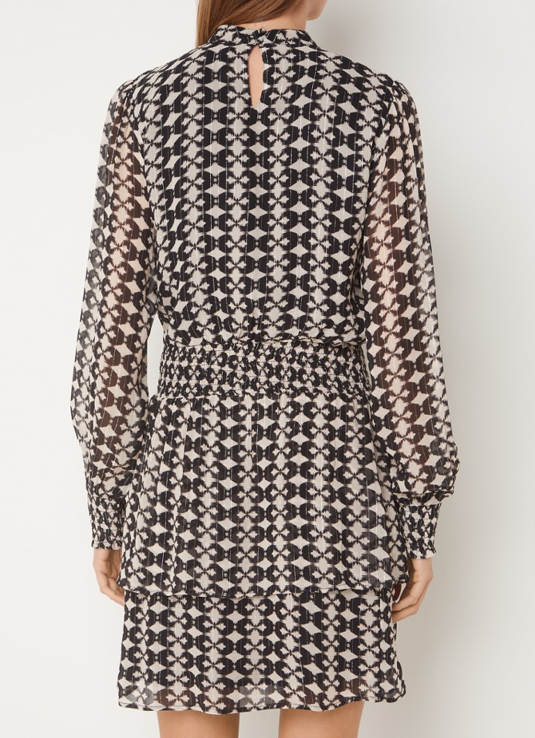 Minivestido de crepé con estampado gráfico y lúrex de Aaiko Gabry