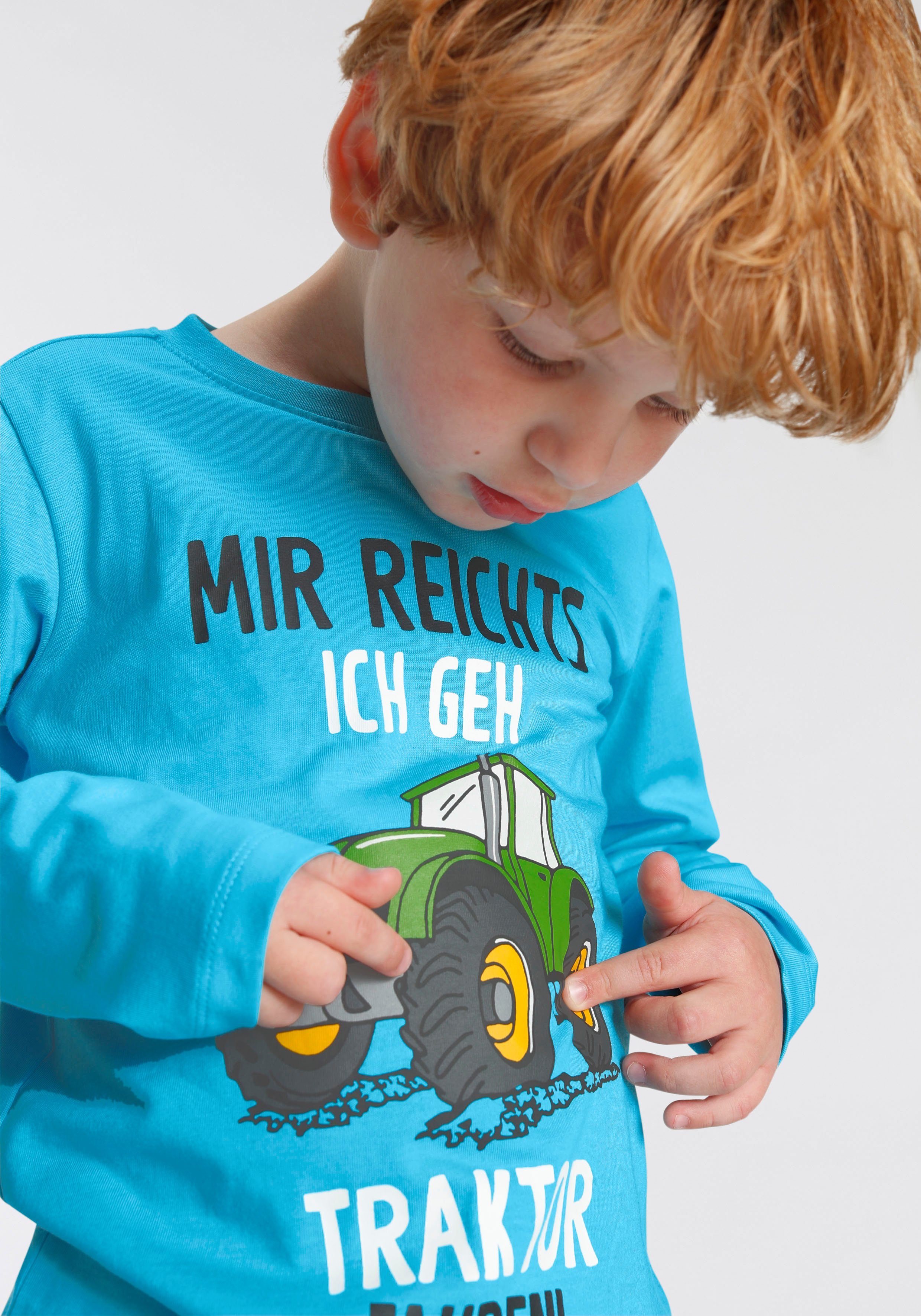 KIDSWORLD Shirt & Hose MIR REICHTS, ICH GEH TRAKTOR FAHREN (Spar-Set, 2-tlg) Langarmshirt+Jogginghose