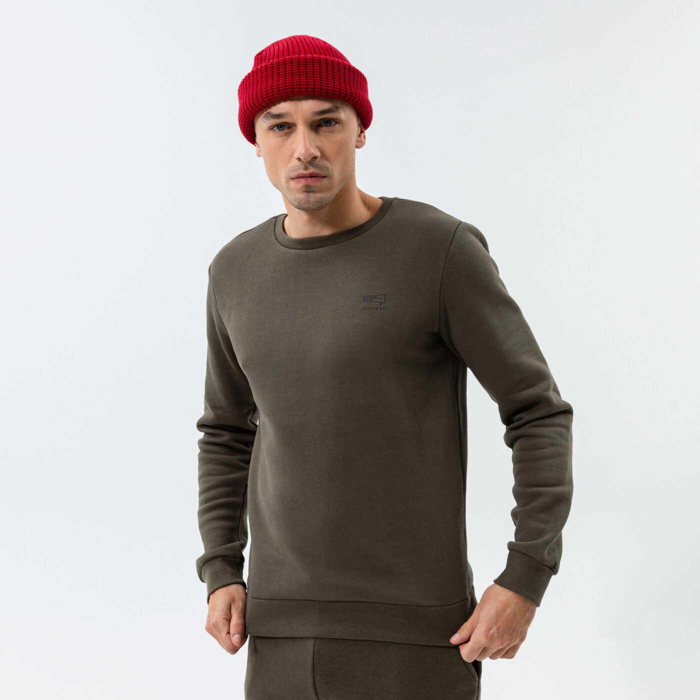 CONFRONT SWEATSHIRT SMALL LOGO CREW KHAKI Khaki
