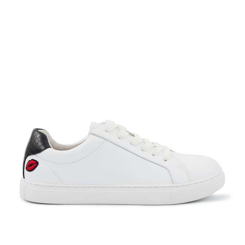 Baskets en cuir Simone petit amour croco noir
