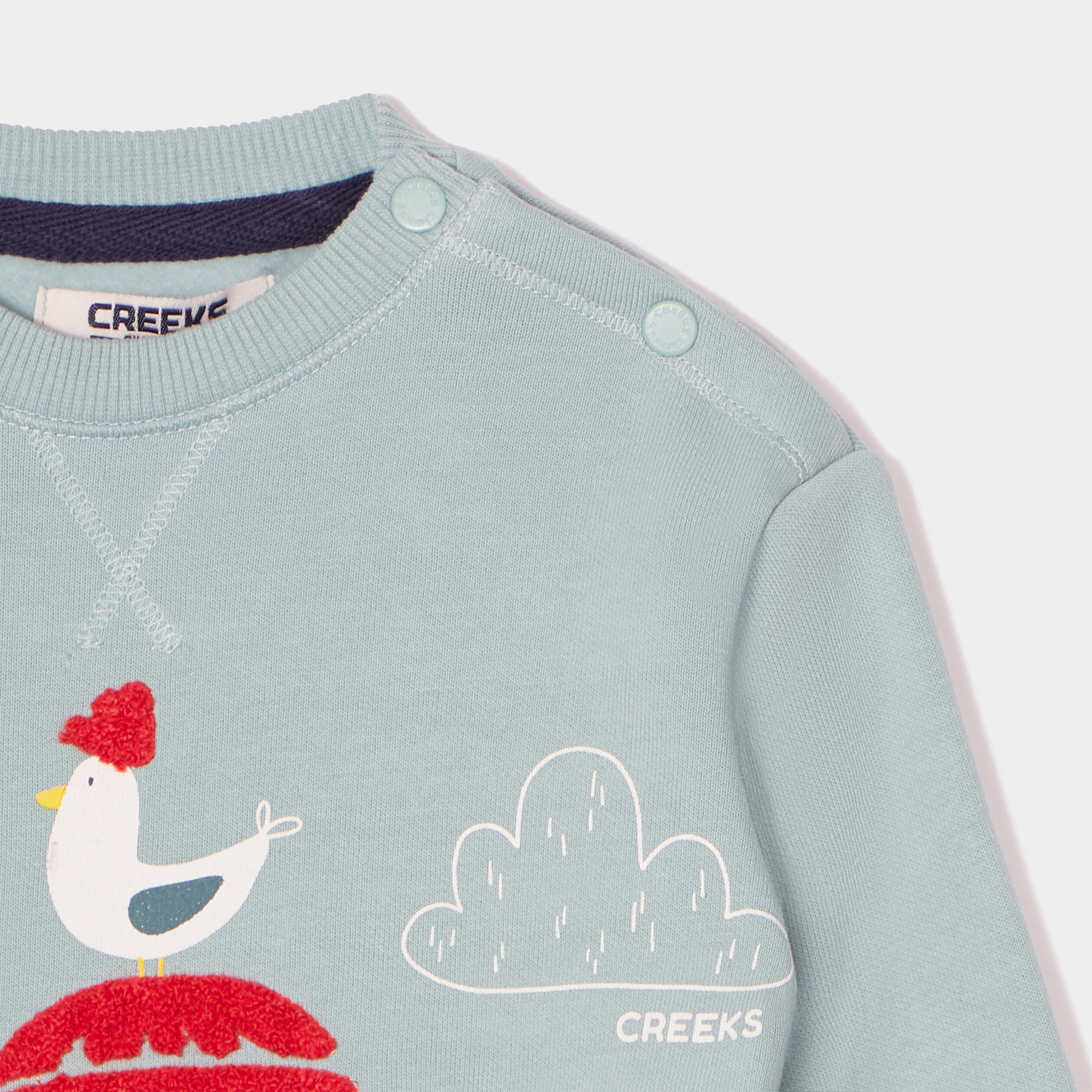 Sweat boutonné manches longues Creeks vert clair bébé garçon | La Halle