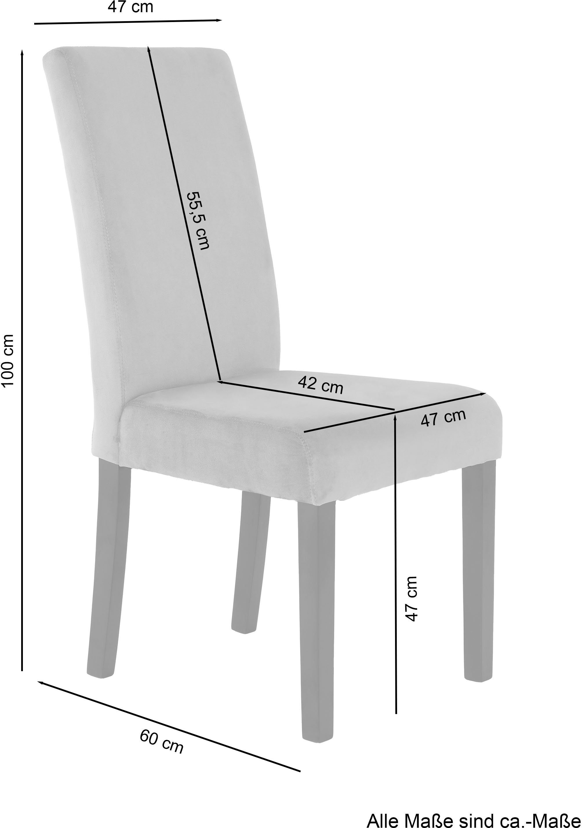 byLIVING Polsterstuhl Silvio (Set, 2 St), Bezug in Cord oder Samt, Massivholzbeine