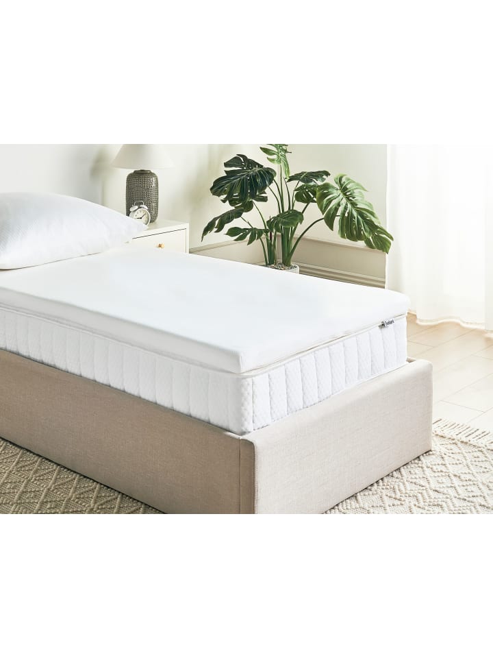 Beliani Topper CALM in Weiß - (W) 90 x (H) 6 x (L) 200 cm günstig kaufen onesize