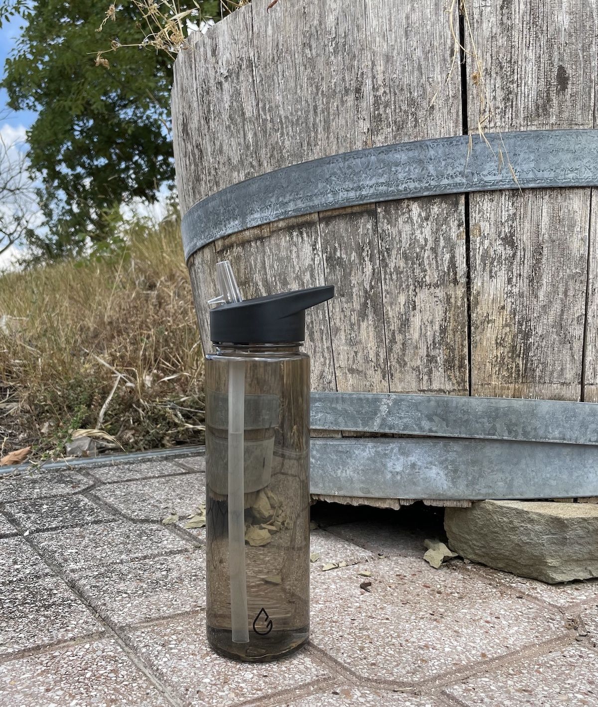 Wattamula 750-ml-transparente Wasserflasche mit Trinkhalm