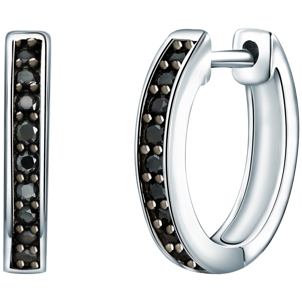 Rafaela Donata Créoles en argent Argent sterling Oxyde de zirconium (CZ) en Argent Boucles d'oreilles