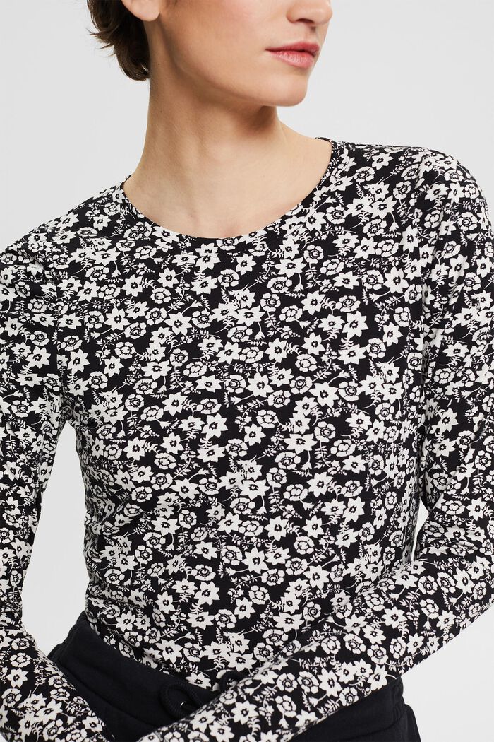 Longsleeve mit floralem Muster, Bio-Baumwolle