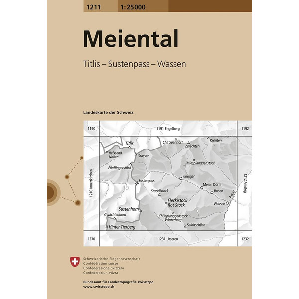 Swisstopo 1 : 25 000 Meiental - Wanderkarte