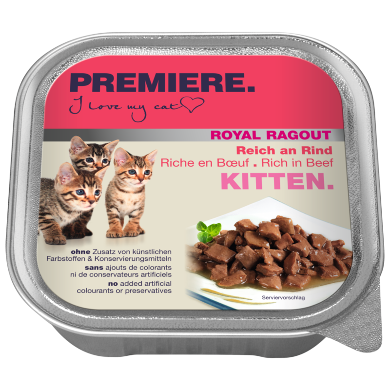 PREMIERE Nassfutter PREMIERE Royal Ragout Kitten Reich an Rind 64x100 g