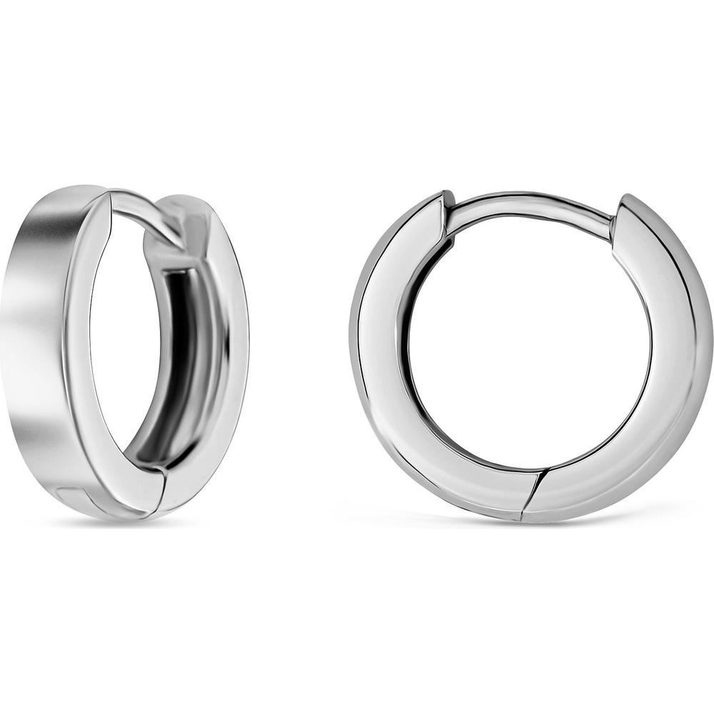 Valeria Créoles 585 Or blanc Boucles d'oreilles