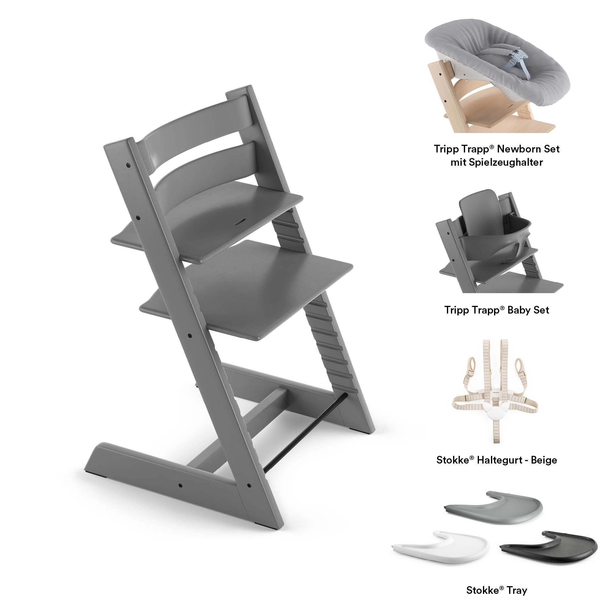 Stokke Hochstuhl TRIPP TRAPP Kinderhochstuhl, verstellbarer und mitwachsender Hochstuhl, Lebenslanger Begleiter am Esstisch, von Geburt an bis ins Erwachsenenalter