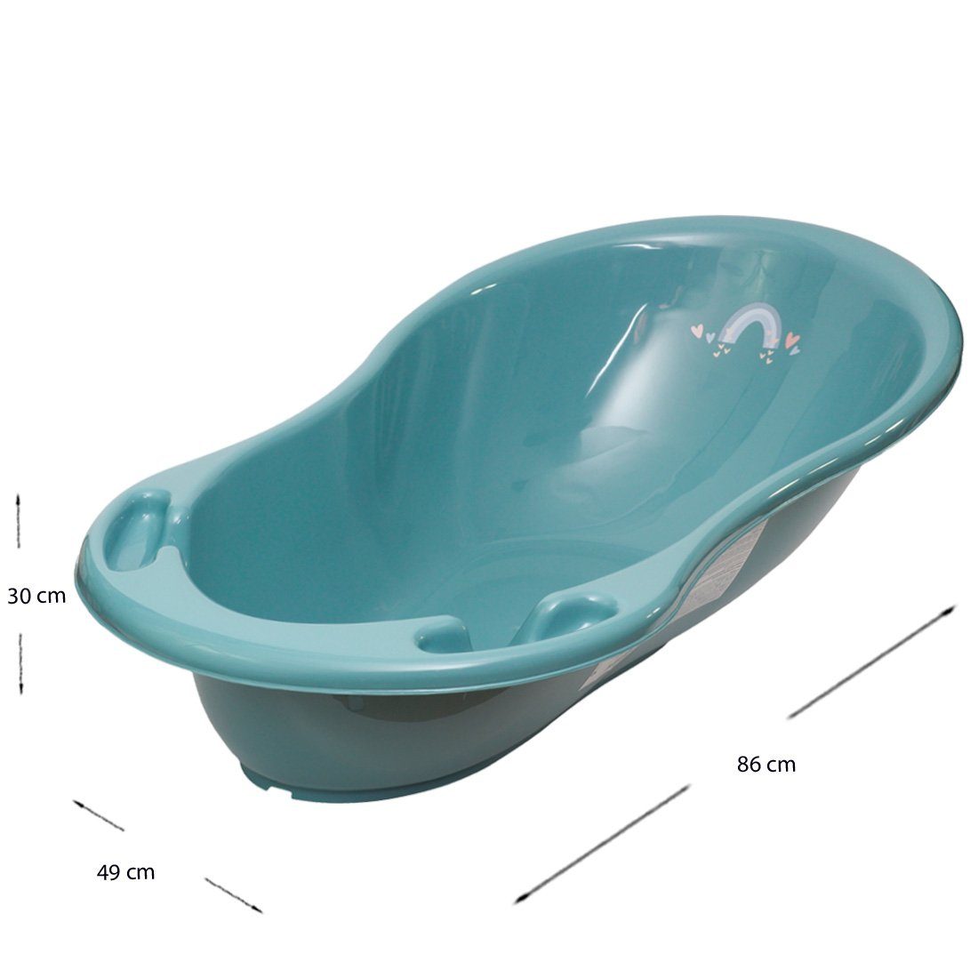 Tega-Baby Babybadewanne 5 Teile SET - METEO Türkis - -Babybadeset Wanne Pflege Zubehör, (Premium.set Made in Europe), Wanne+ Badesitz+ Töpfchen+ WC Aufsatz+ Hocker