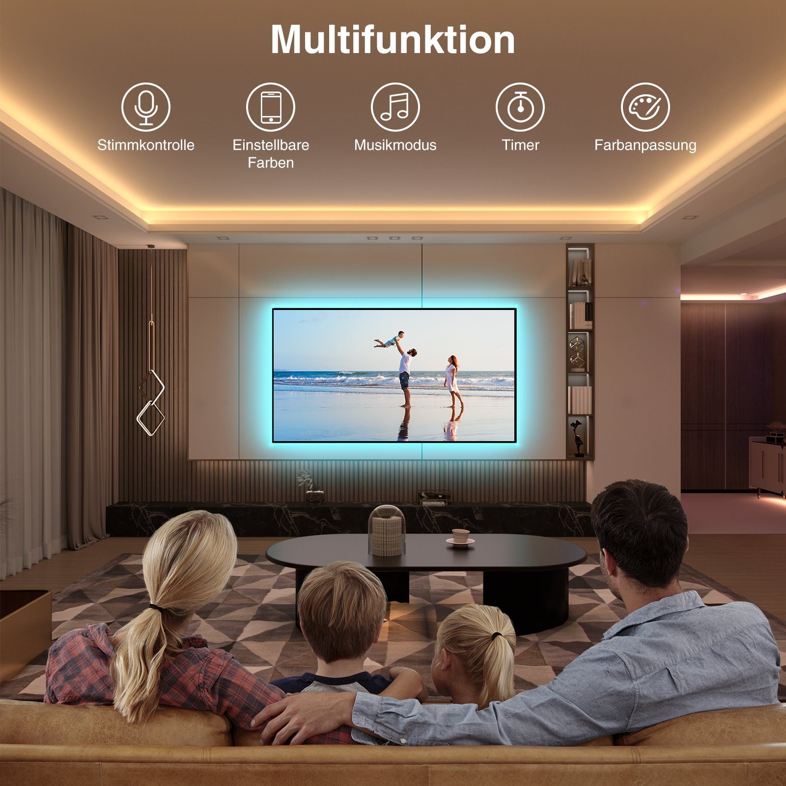 Gosund LED-Lichterkette WiFi Led Strip 2,8 m, Dekolicht, Weihnachtslicht