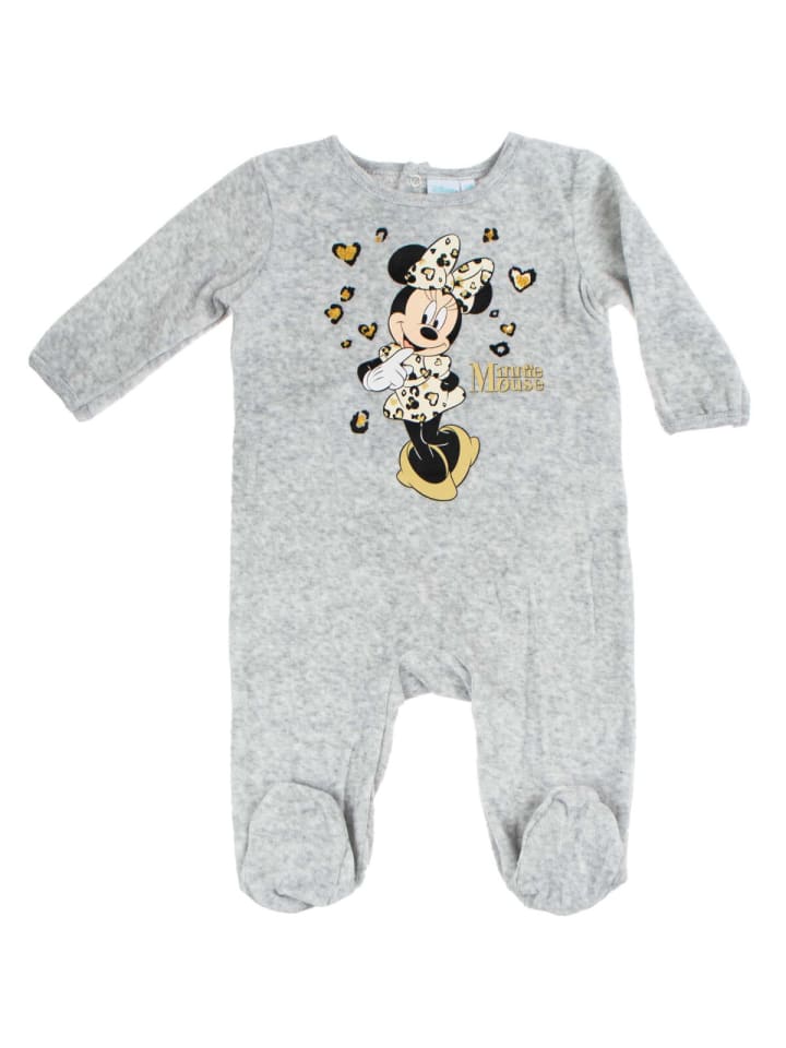 Disney Minnie Mouse Minnie Maus Baby-Strampler Baby-Outfit kuscheliger Einteiler für Babys in Grau günstig kaufen