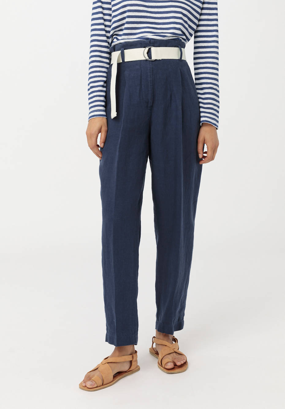 Hose High Waist aus reinem Bio-Leinen
