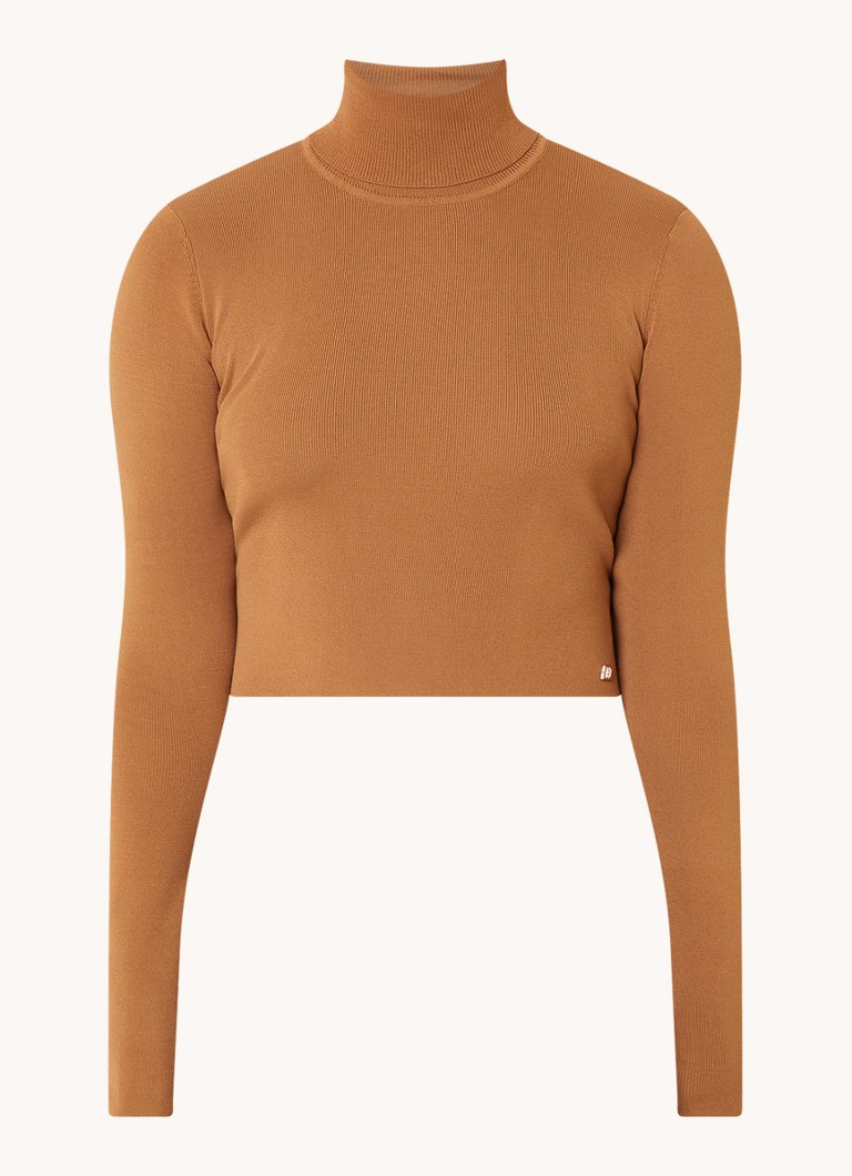 Nikkie Jolie pulover cropped stretch cu guler roscat