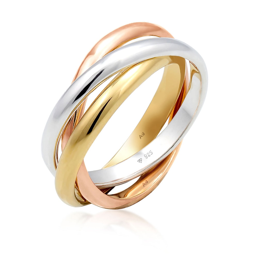 Elli Elli Bague Femmes Trio Enroulement Basique en Argent Sterling 925 Bague