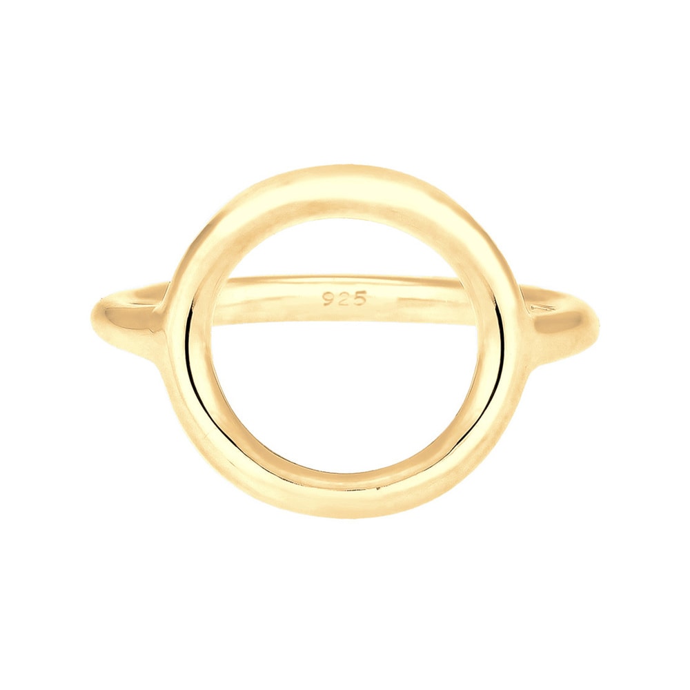 Elli Elli Bague Femmes Cercle Rond Géo Statement en Argent Sterling 925 Bague